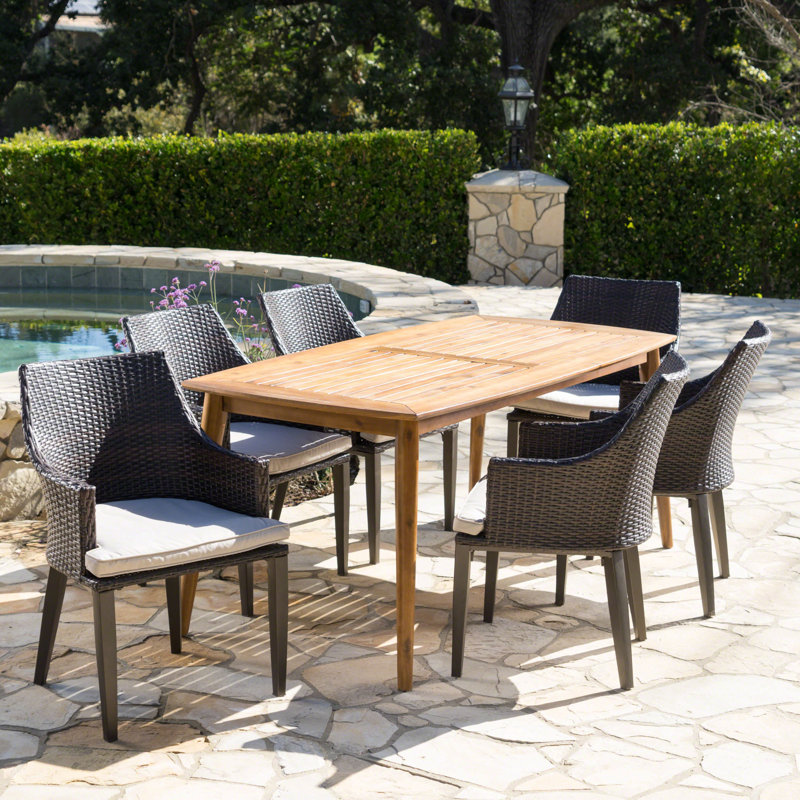 Brayden Studio® 6 - Person Rectangular Outdoor Dining Set | Wayfair